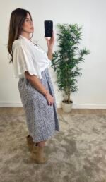 Robe à bretelles imprimé feuillage - VELMA – Image 7