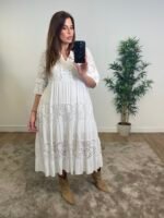 Robe Boheme Esmeralda Blanche grande taille coton