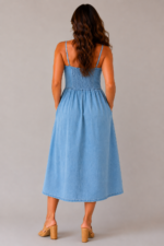 Robe bretelles réglables en jean - ARIANNE – Image 2