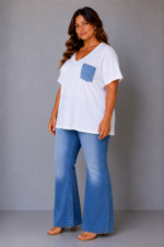 T-shirt avec poche jean - AZUR – Image 2
