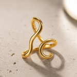 Bague Ajustable en Acier Inoxydable Doré - ALYA – Image 2
