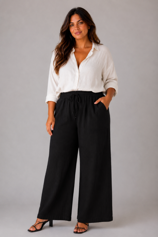 Pantalon ALMA noir - face