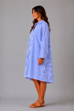 Robe bleue rayures MARINA - profil