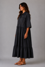 Robe noire AMÉLIA - profil