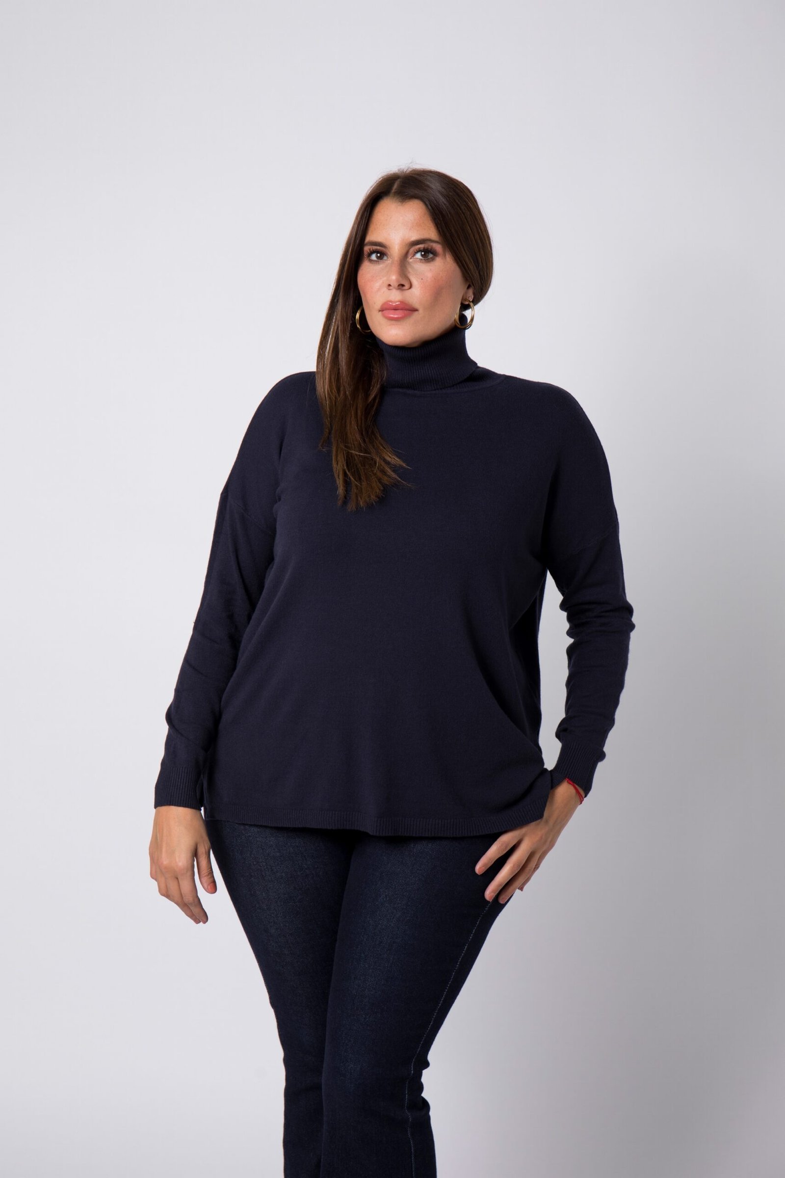 Col roulé grande taille Bleu marine Colette - 1 Col roulé grande taille Bleu marine Colette - 1