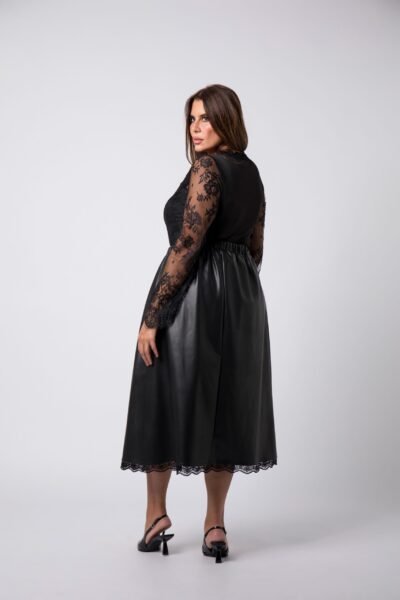 Jupe Simili-cuir & Dentelle - Maria