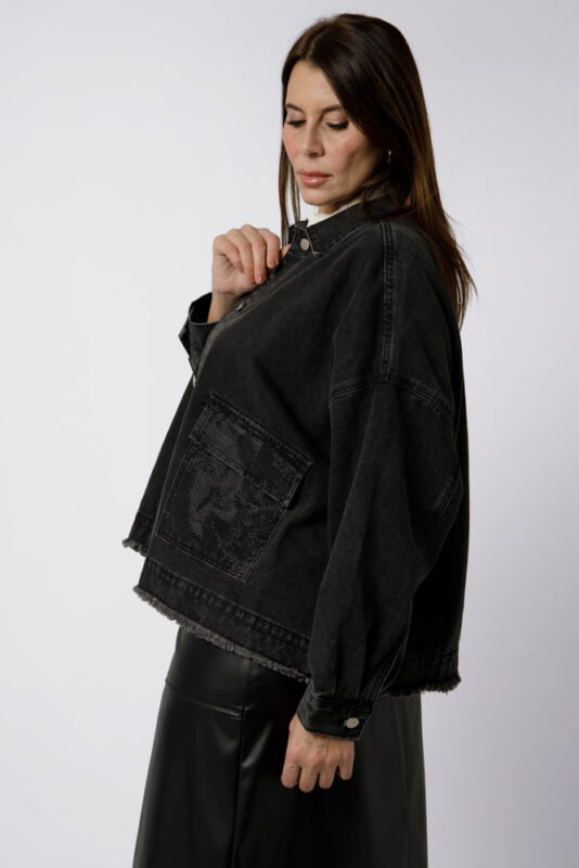 Veste en jean poches en strass ANAIS 4