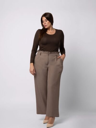 Pantalon Tailleur Fluide Femme TANIA | Coupe Large | Taille Haute