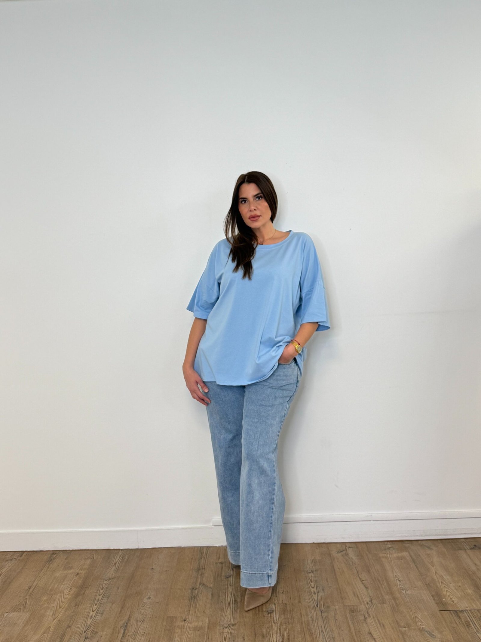 t-shirt-sacha-bleu-face-2 T-shirt coton - SACHA – Image 1