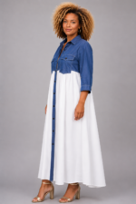 Robe chemisier bicolore - BETTY