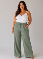 Pantalon gaze de coton kaki - ALMA
