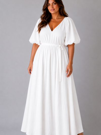 Robe blanche AURORE - face