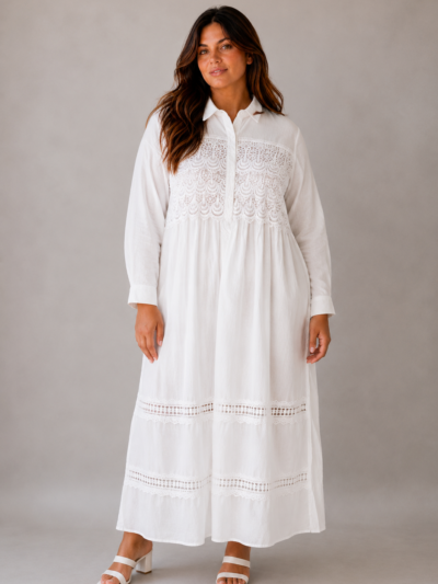 Robe blanche Joyce - face