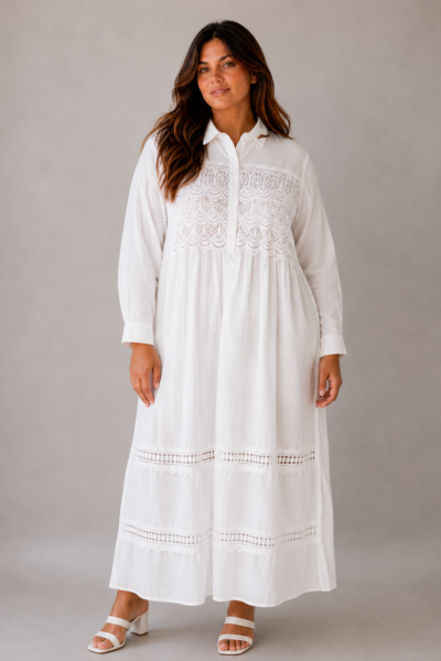 Robe blanche Joyce - face