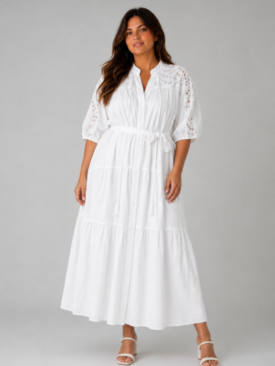 Robe broderie Fidji - face