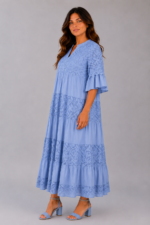 Robe bohème Coton Dentelle - ESMERALDA – Image 2
