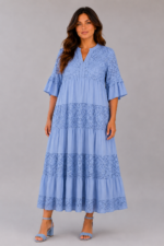Robe bohème Coton Dentelle - ESMERALDA