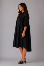Robe midi noire Bali - profil