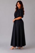 Robe noire AURORE - profil