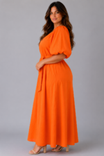 Robe orange AURORE - profil
