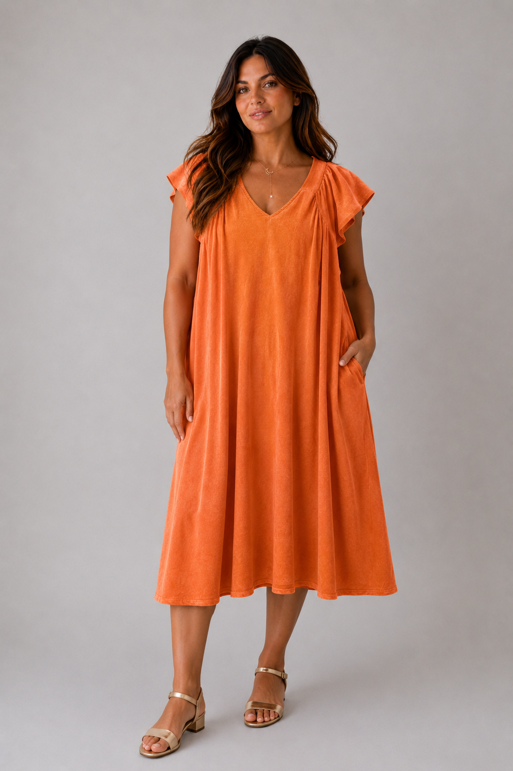 Robe orange ZOÉ - face Robe orange ZOÉ - face