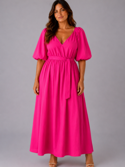 Robe rose AURORE - face