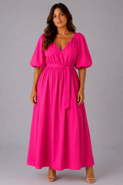 Robe rose AURORE - face