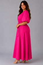Robe rose AURORE - profil