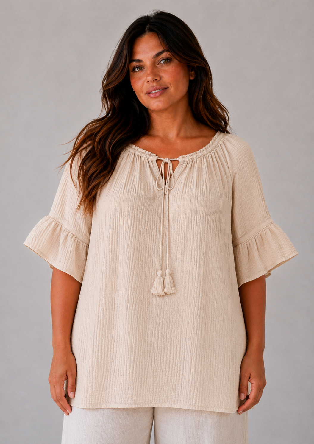 Tunique RIVIERA beige - face Tunique RIVIERA beige - face