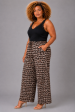Pantalon gaze de coton léopard - ANASTASIA