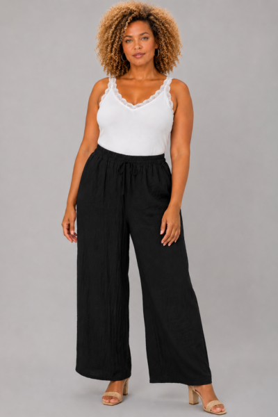 Pantalon fluide noir - CONSTANCE