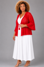 Gilet dentelle rouge - MALAGA
