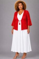 Gilet dentelle rouge - MALAGA