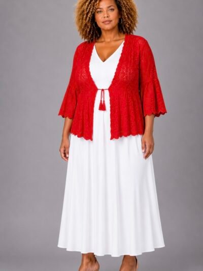 Gilet dentelle rouge - MALAGA