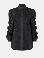 Chemise brodée en coton noire - ORNELLA
