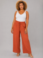 Pantalon fluide terracotta - CONSTANCE