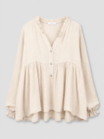 Blouse volantée beige - CONSTANCE