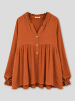 Blouse volantée terracotta - CONSTANCE