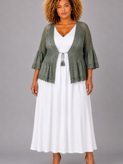 Gilet dentelle vert - MALAGA