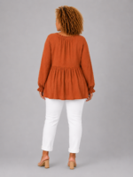 Blouse volantée terracotta - CONSTANCE