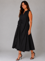 Robe coton fleur noir - IRIS