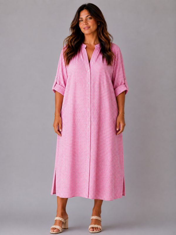 Robe vichy rose - ALIX