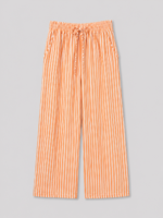 Pantalon gaze de coton à rayures orange - ELEONORE