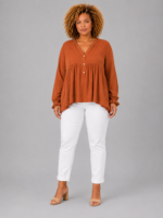 Blouse volantée terracotta - CONSTANCE