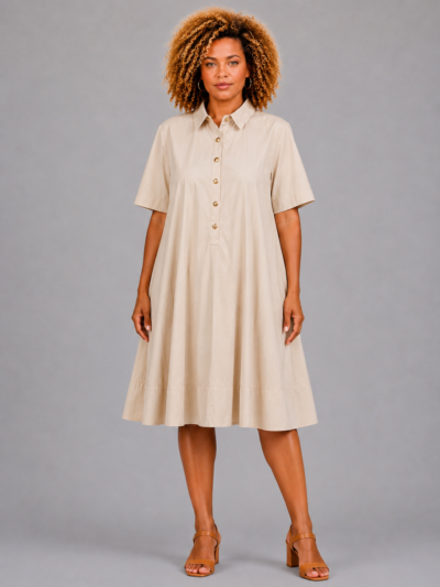 Robe courte col chemisier - AURÉLIE