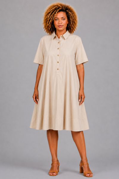 Robe courte col chemisier - AURÉLIE