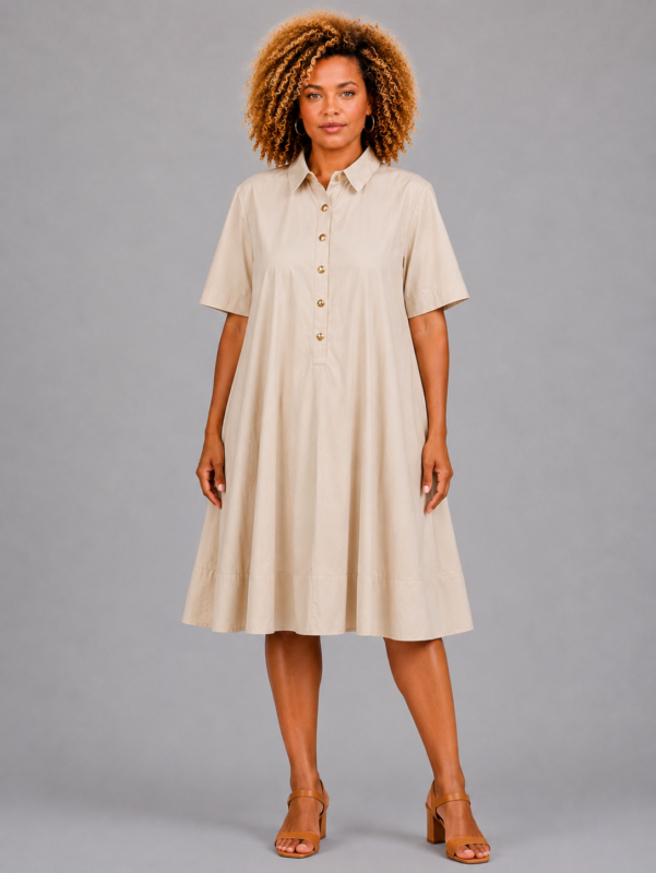 Robe courte col chemisier - AURÉLIE
