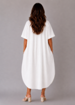 Robe coton col chemisier blanche - DORA