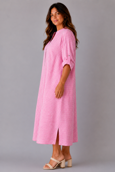 Robe vichy rose - ALIX