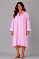 Robe à rayure rose - MARINA